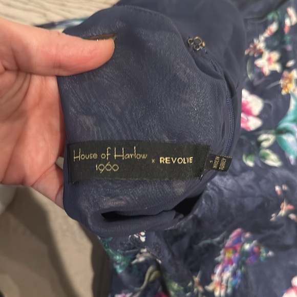 REVOLVE x House of Harlow 1960 Tania Slip Dress in Navy Floral Multi - Picture 4 of 5